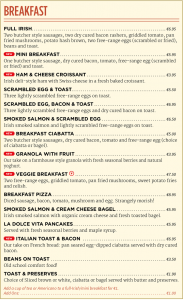 smithfield breakfast menu